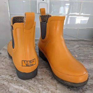 sz 8 Women's L.L.Bean Wellies® Rain Boots, Ankle, Yellow